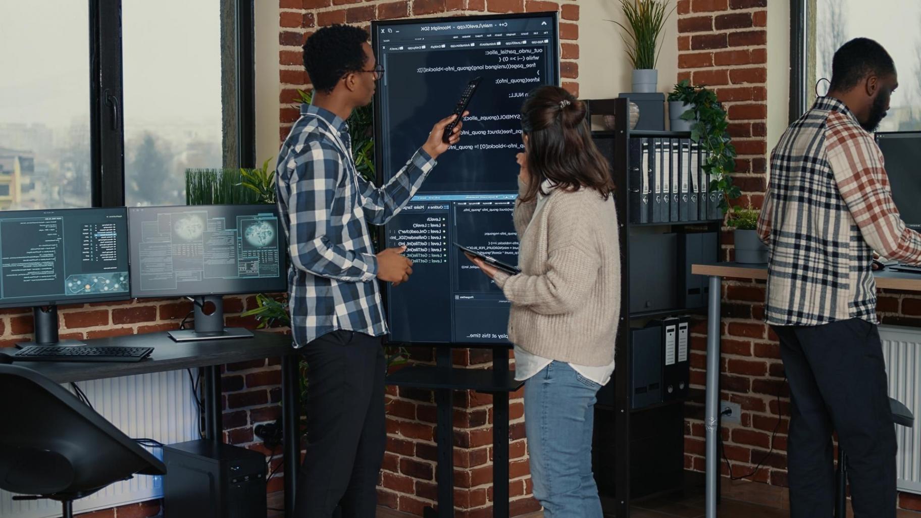 Professional client presentation setup showing 3D element integration